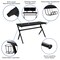 Emma and Oliver Gaming Desk Bundle - Cup & Headphone Holders/Mouse Pad Top